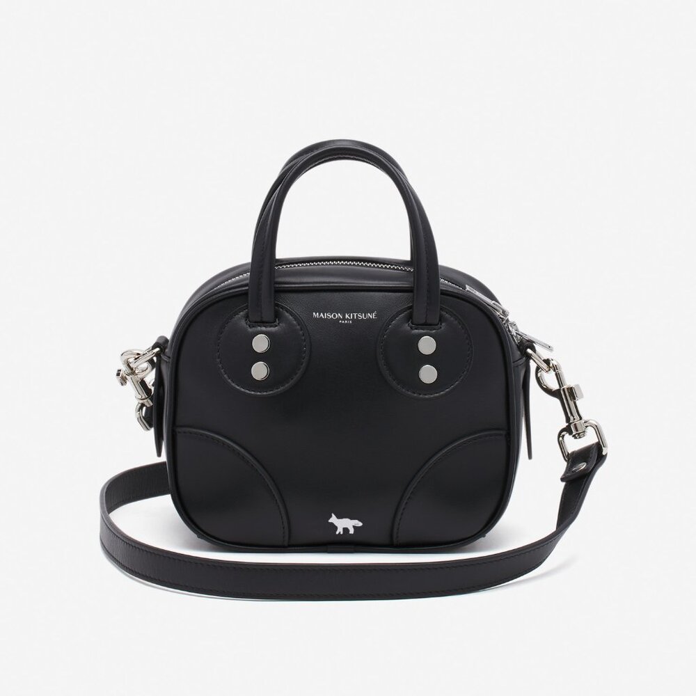 Maison Kitsune Leather Fox Boogie Bag Black